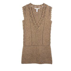 Diane von Furstenberg Toledo Crocheted Tunic Sweater Dress